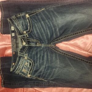 Miss Me Boot Cut Jeans Medium-Dark Blue Vintage Style